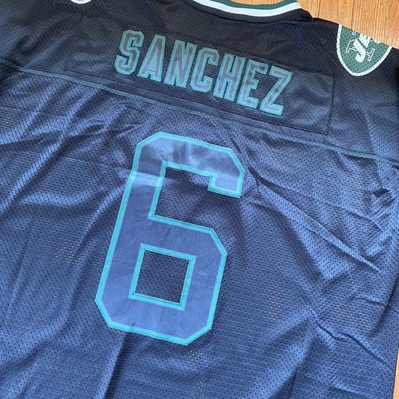 Rare Mens 2XL NFL NY Jets Mark Sanchez Black Sewn Jersey team apparel - Picture 6 of 7